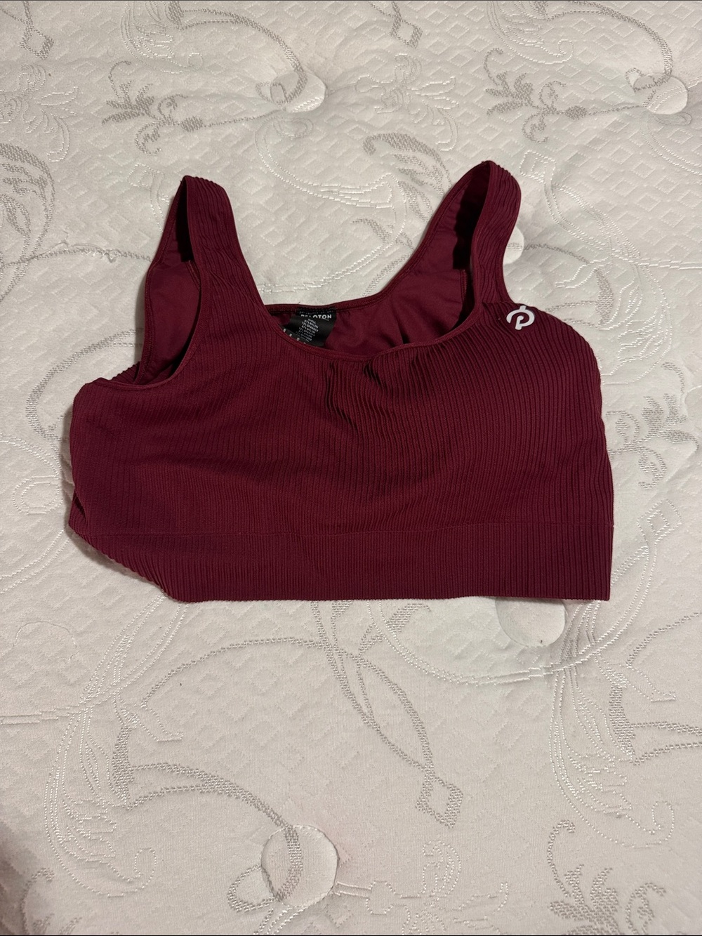 Peloton Ribbed Seamless Sports Bra in Burgundy